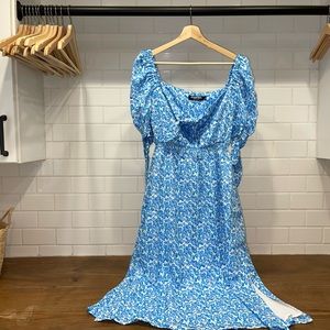 Fashion Union Blue Floral Dress